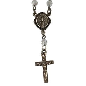 Religious Pendant Necklace Sterling Silver Jesus Cross Miraculous Medal Madonna